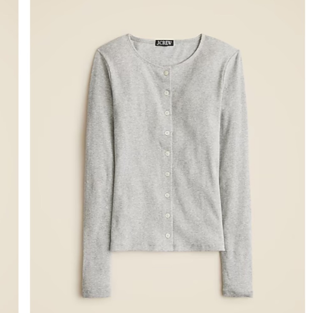J. Crew Women's Fine rib knit cardigan Grey Size Small